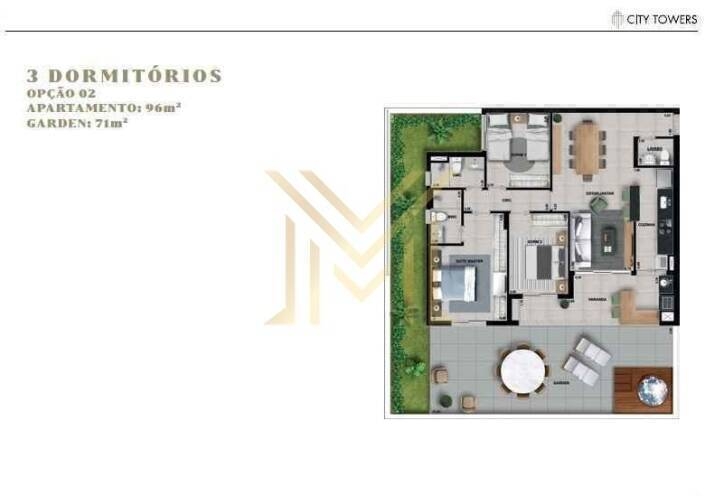 Apartamento à venda com 3 quartos, 167m² - Foto 2